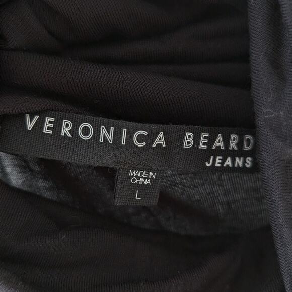 Veronica Beard Manda Black Mock Neck Long Sleeve Ruched Mini Dress, size L - Picture 4 of 10